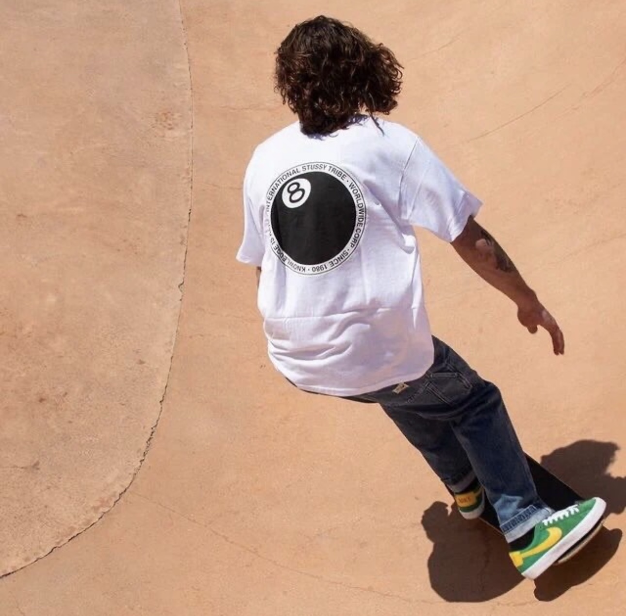 Stussy 8‑Ball Circular Text Graphic Short‑Sleeve Tee XB977