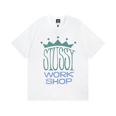 Stussy Crown Workshop Letter‑Graphic Short‑Sleeve Tee XB983 02