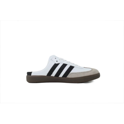 Adidas Samba White Black T-Toe Suede Mule LB3814  02