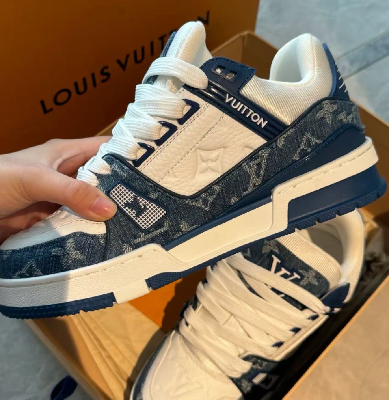 Louis Vuitton Trainer Denim Monogram Blue review Alex W.