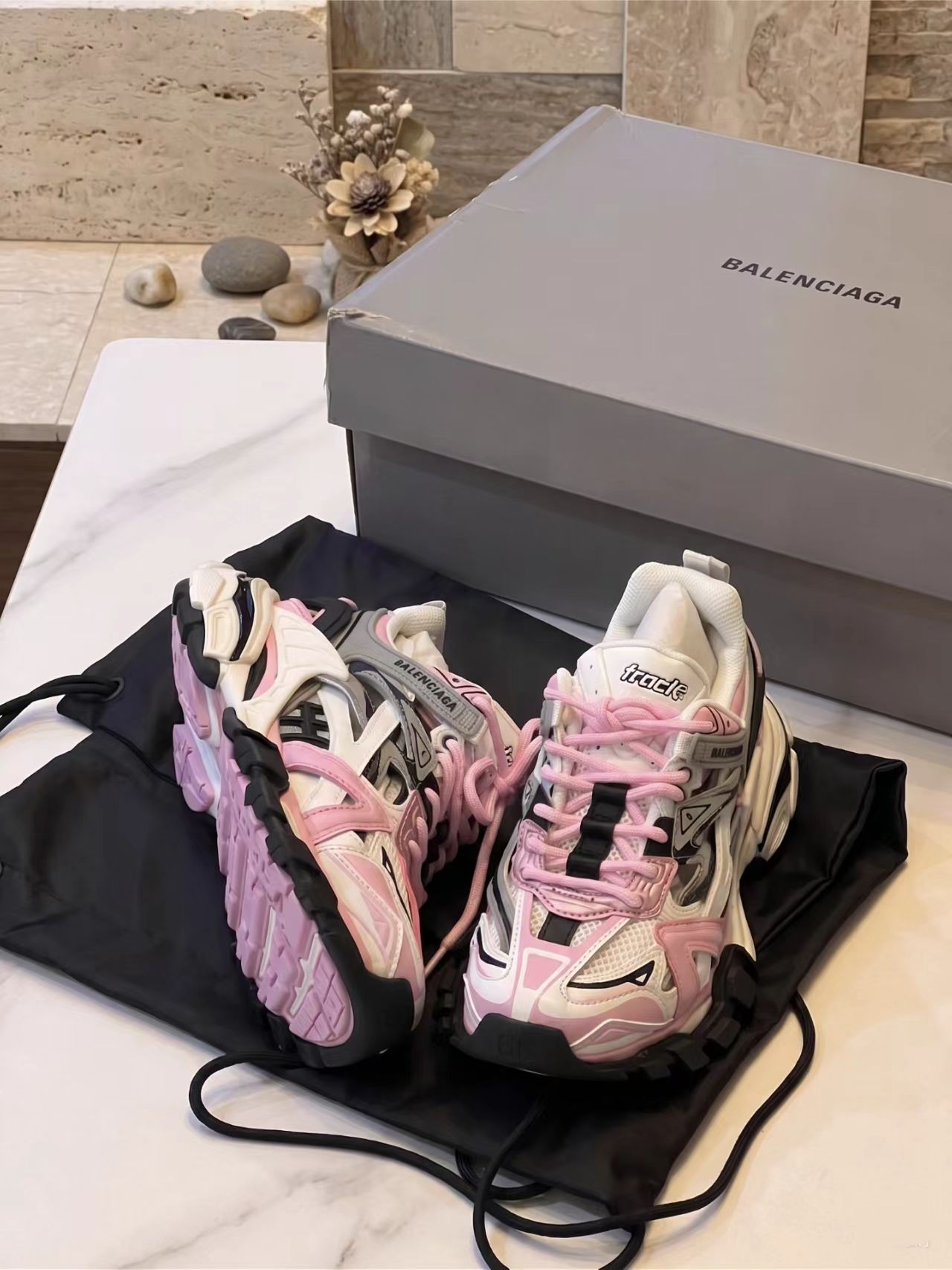 Balenciaga Track 2 Sneaker Pink White 568615 W3AE2 5291 review Valerie S 01