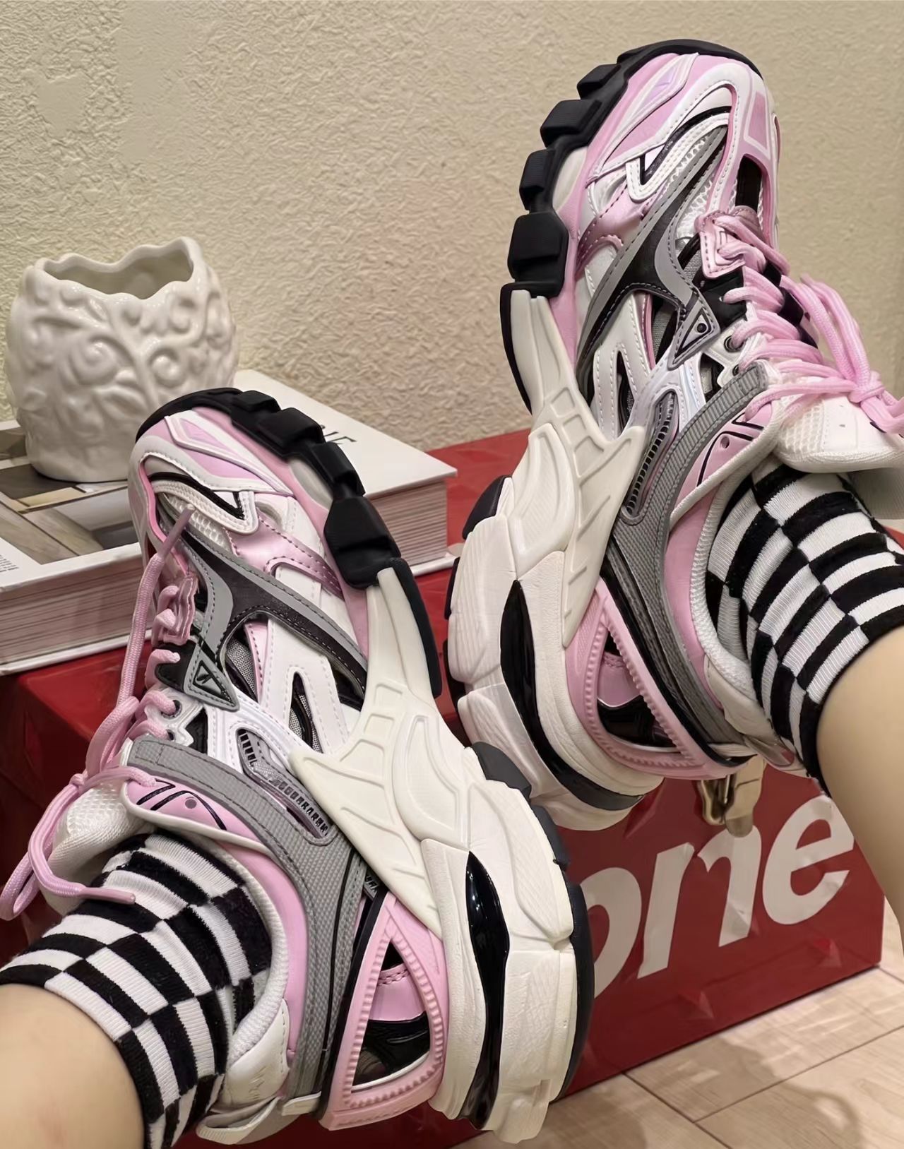 Balenciaga Track 2 Sneaker Pink White 568615 W3AE2 5291 review Valerie S 00