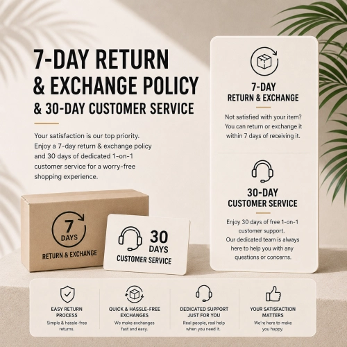 Shop With Confidence: 7-Day Returns & 30-Day Dedicated Support