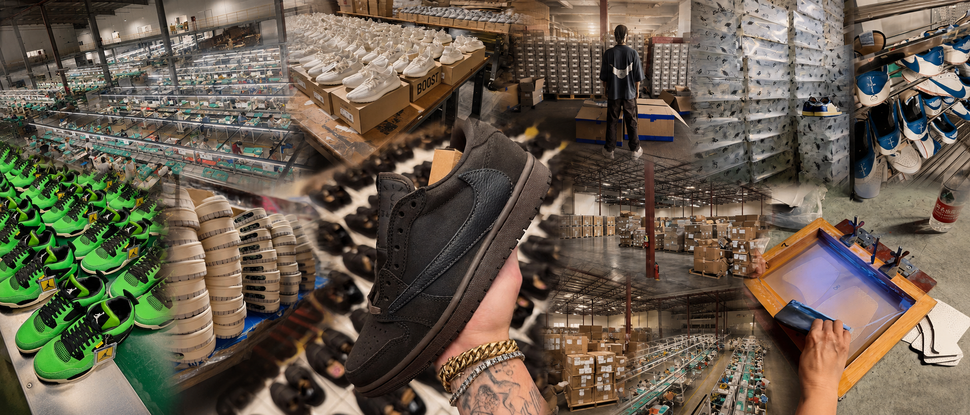 FlameSneakers factory and warehouse display