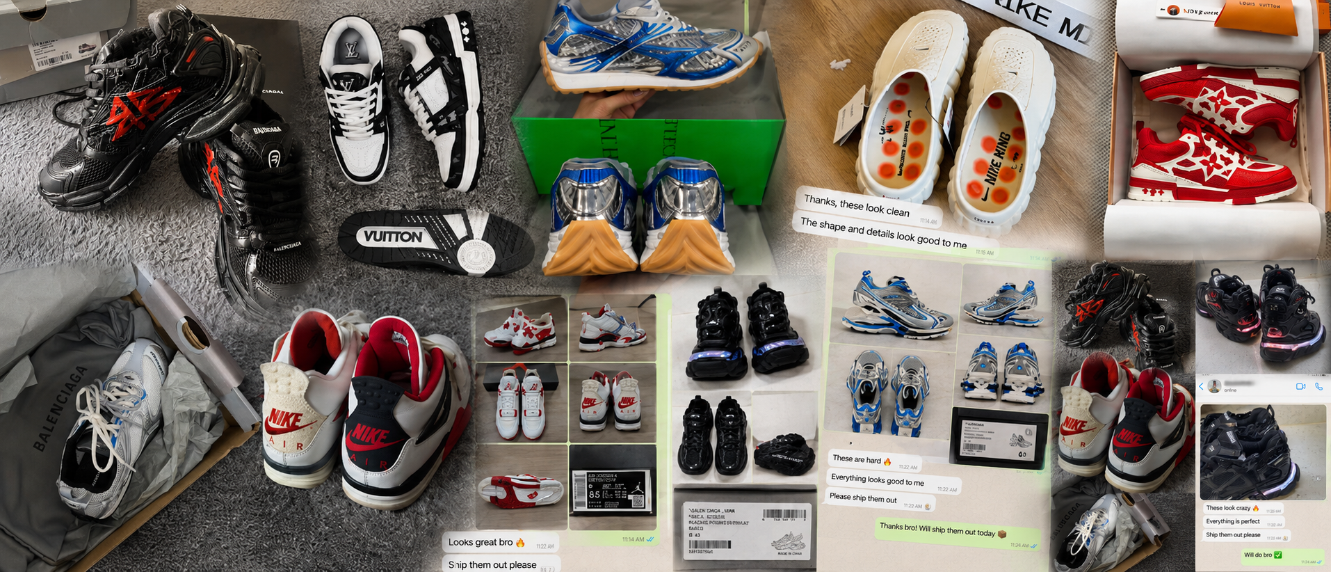 FlameSneakers product quality and QC display