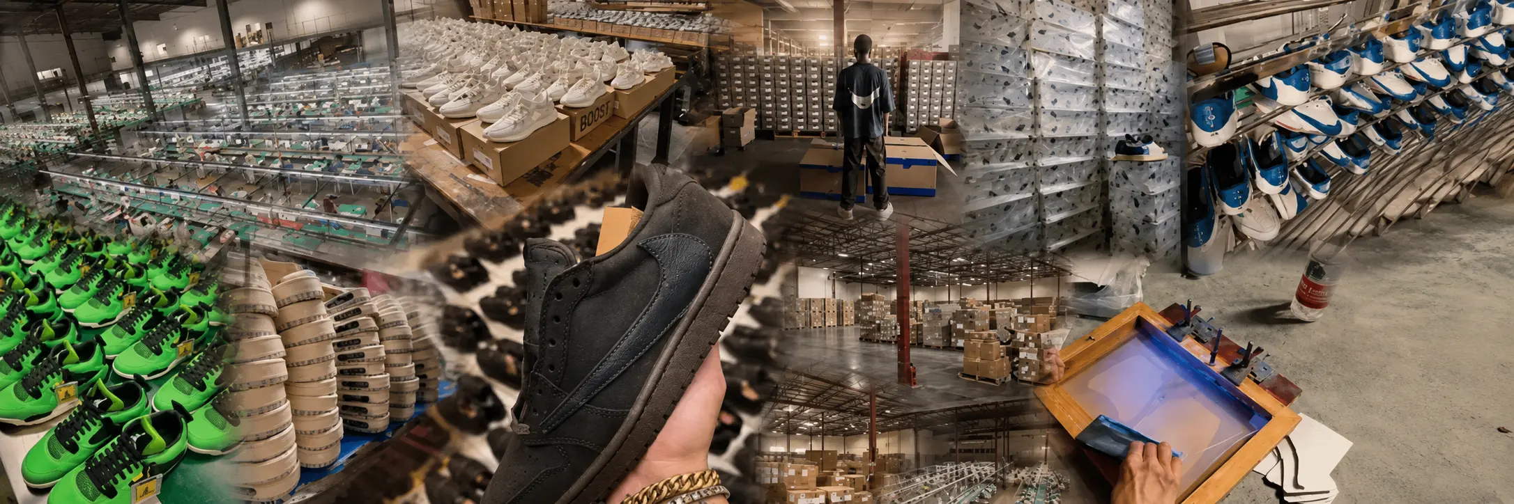 FlameSneakers factory and warehouse display