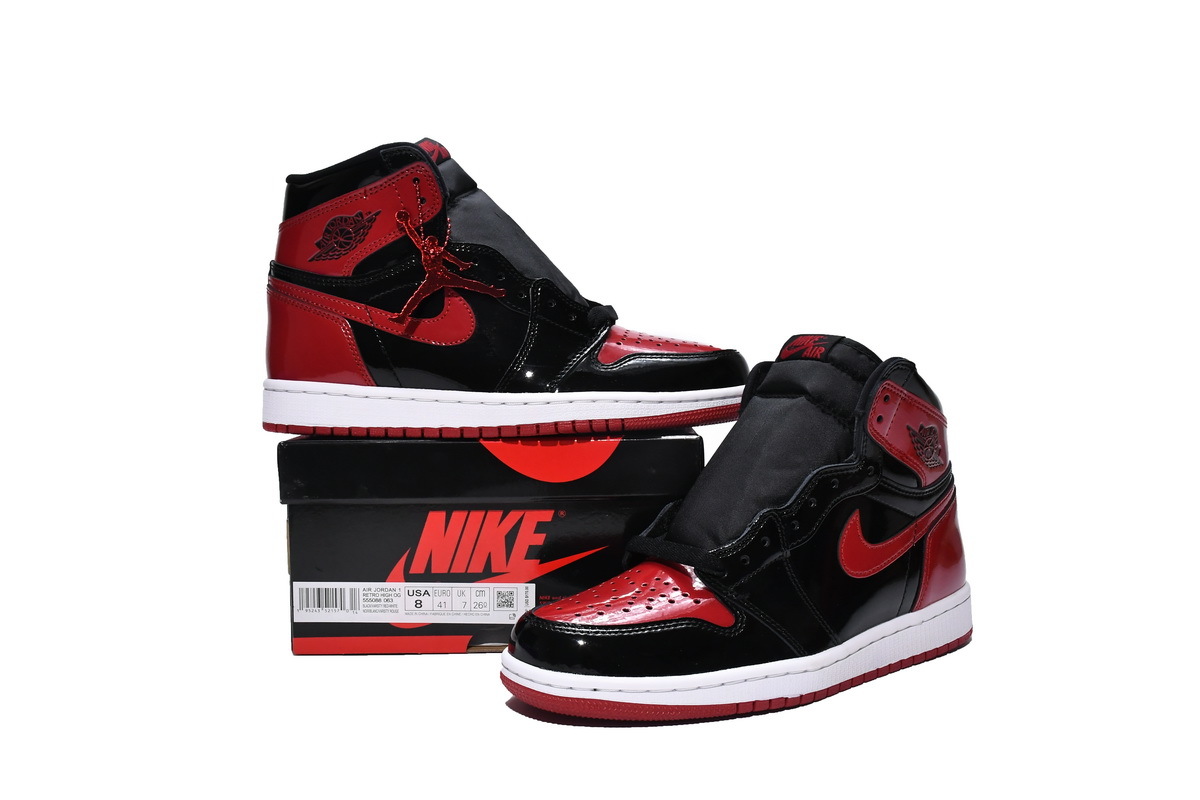 Air Jordan 1 High “Banned” 555088-063 Patent Leather isForbidden to Wear