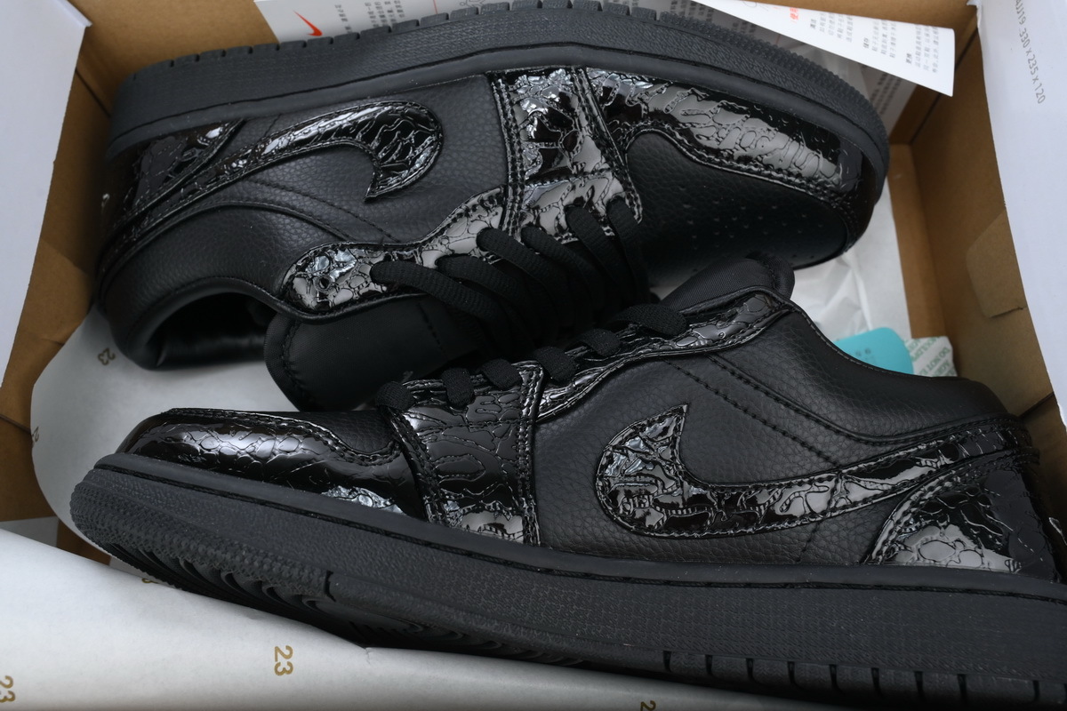 Air Jordan 1 Low SE 'Black Croc' HJ7443-010