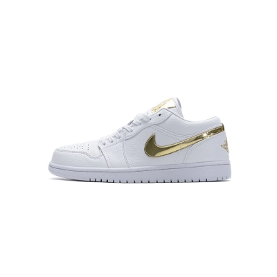 Air Jordan 1 Low White Metallic Gold CZ4776-100 01