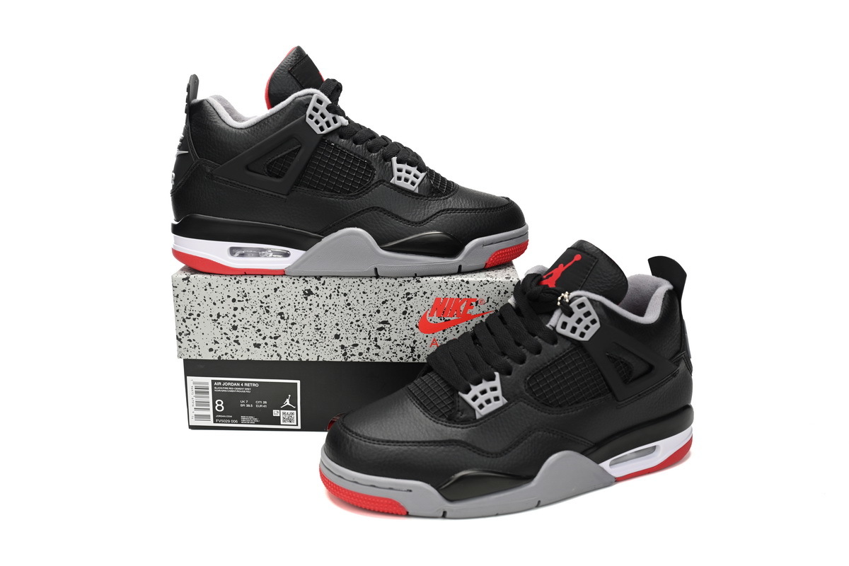 FLAME God Air Jordan 4 "Bred Reimagined" FV5029-006