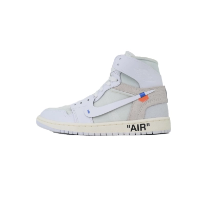 OFF-WHITE X Air Jordan 1 White AQ0818-100 01