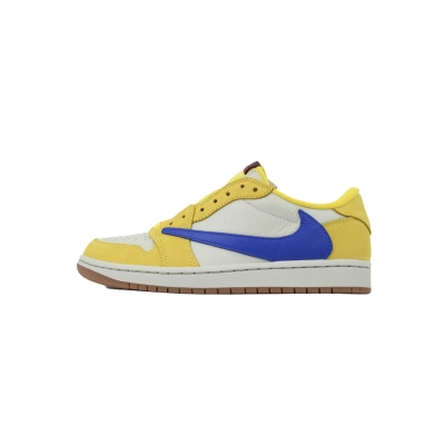 FLAME God Travis Scott x Air Jordan 1 Low OG Canary DZ4137-700 01