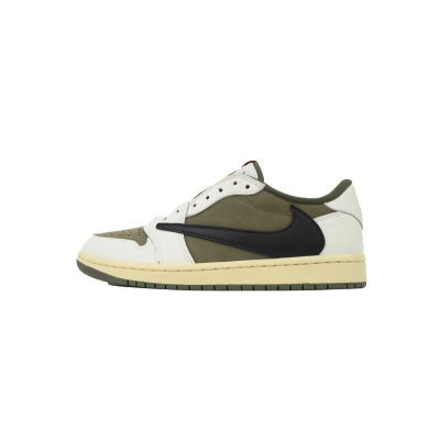 FLAME God Travis Scott x Air Jordan 1 Low OG SP 'Medium Olive' DM7866-200 01