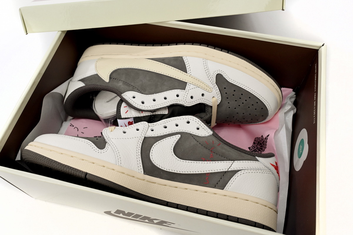 Travis Scott x Air Jordan 1 Low White Brown Barb DM7866-162