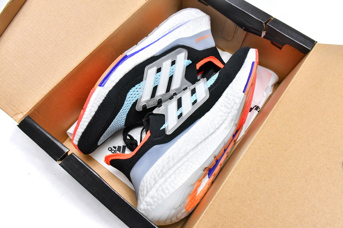adidas Ultra Boost 2021 Black Blue Orange S23867