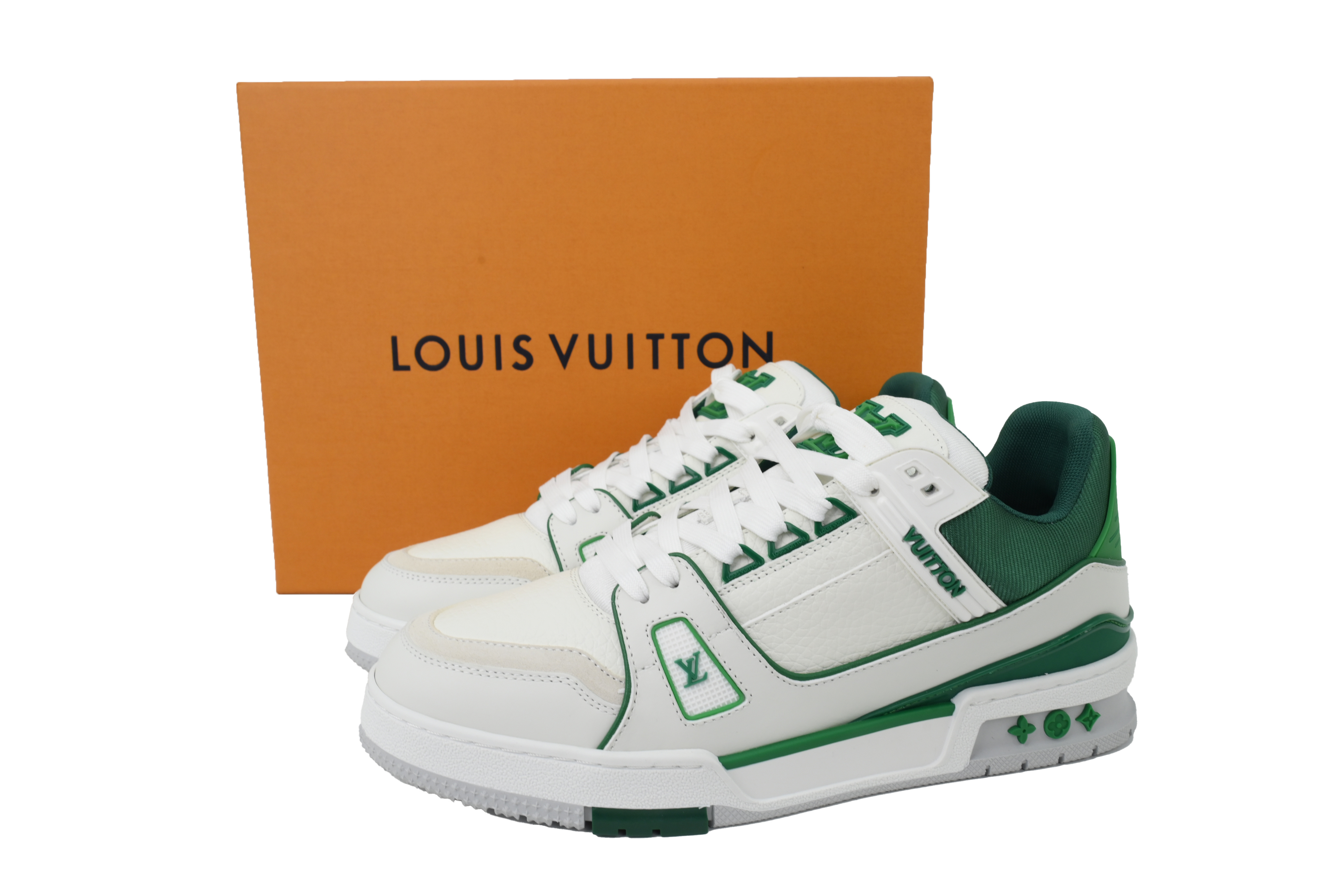 Louis Vuitton Trainer New White Green 1AIIZY