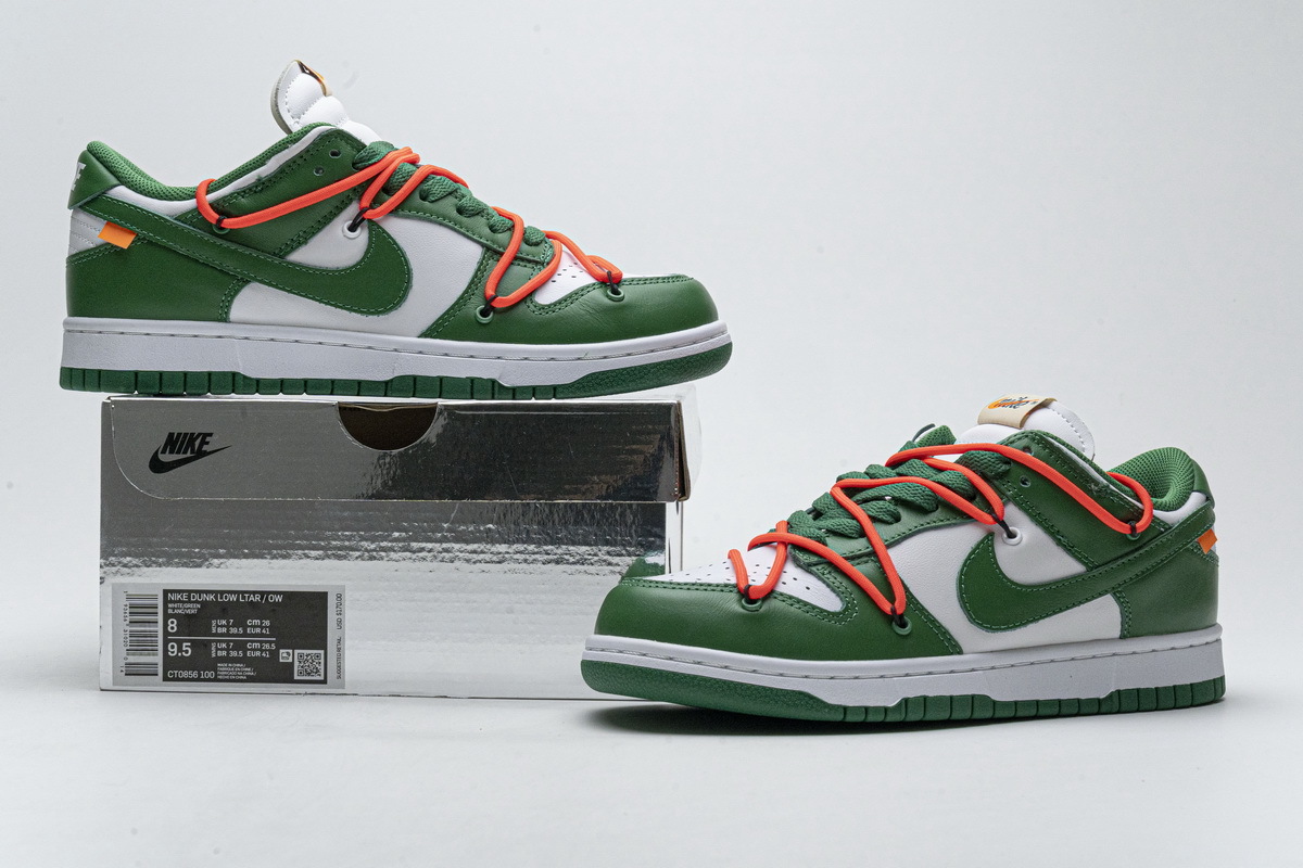 FLAME God OFF-WHITE x Nike Dunk SB Low Pine Green CT0856-100