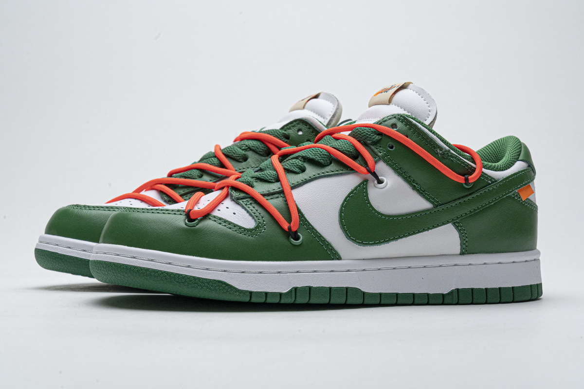 FLAME God OFF-WHITE x Nike Dunk SB Low Pine Green CT0856-100
