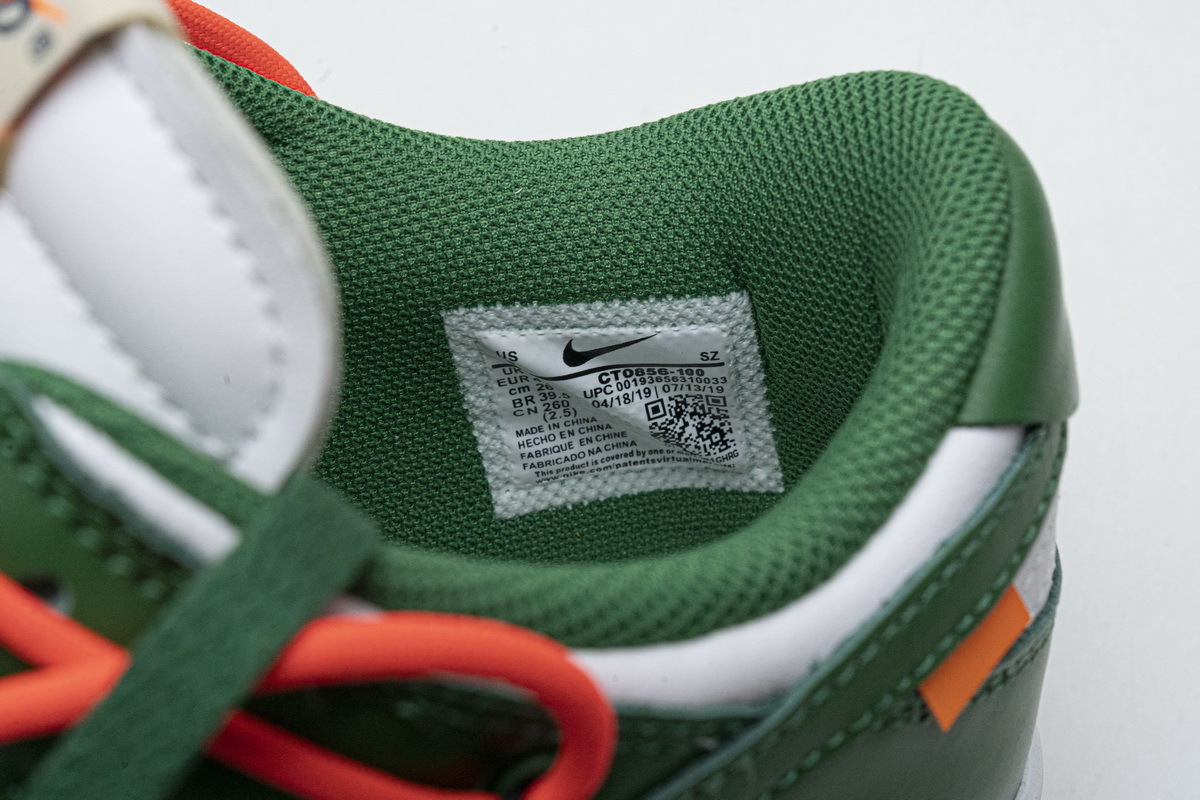 FLAME God OFF-WHITE x Nike Dunk SB Low Pine Green CT0856-100