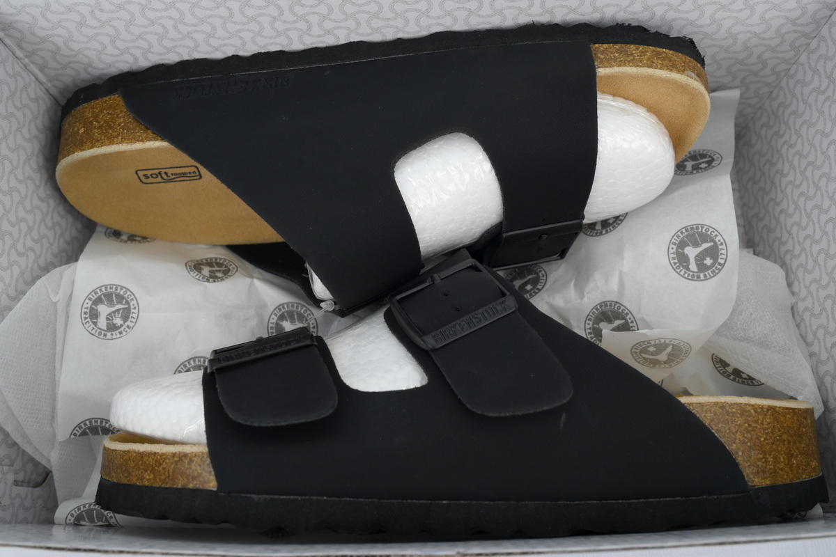 Birkenstock Boston Soft Footbed Black Leather Surface Slippers 0051791