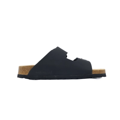 Birkenstock Boston Soft Footbed Black Leather Surface Slippers 0051791 02