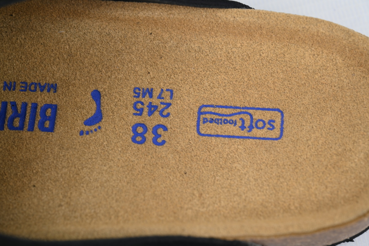 Birkenstock Boston Soft Footbed Black Velvet And Black Buckle Slippers 0660471