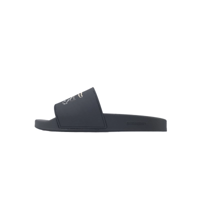 Burberry Check EKD Motif Black Slippers 80718491 01