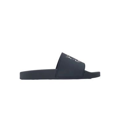 Burberry Check EKD Motif Black Slippers 80718491 02
