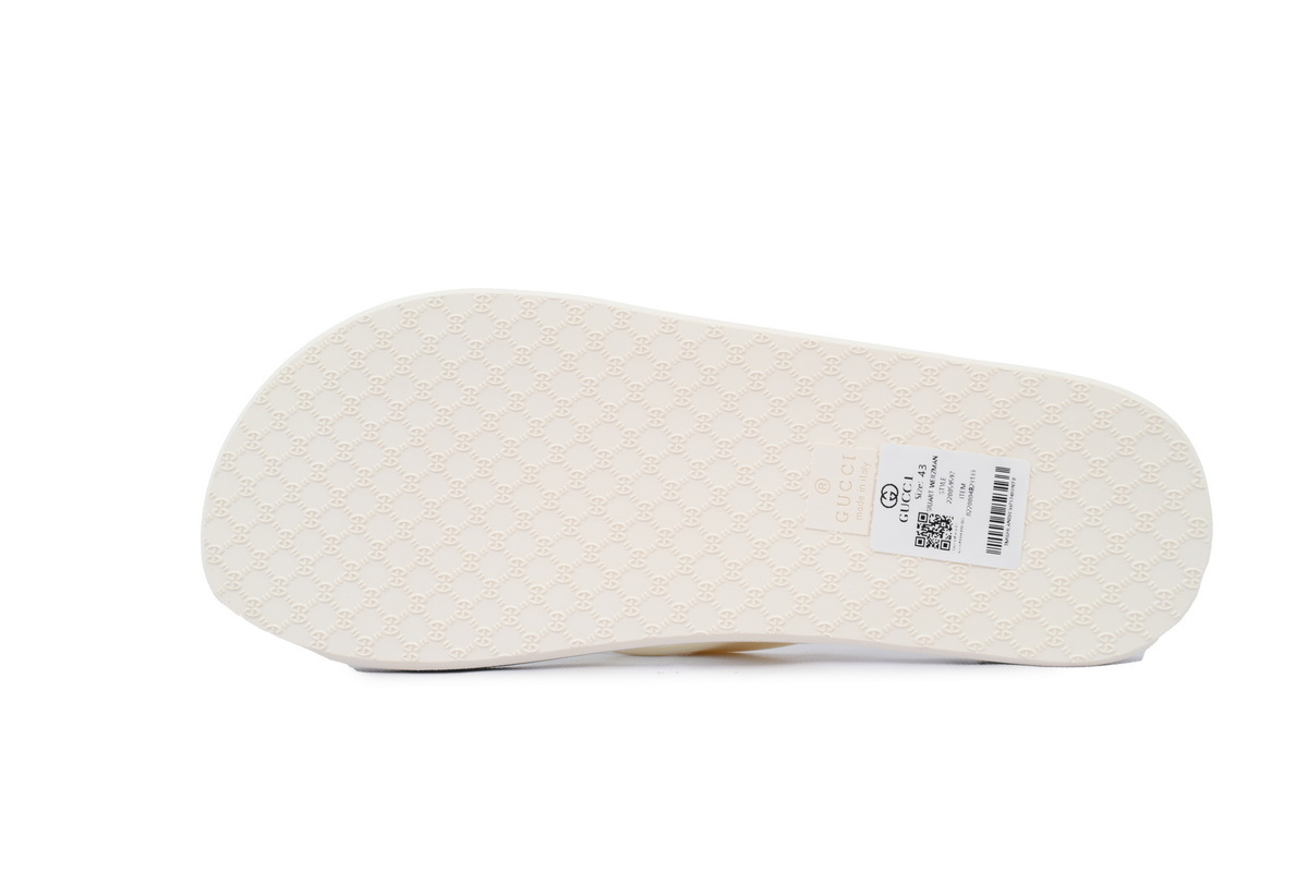 Gucci Bottom Flower Rice White Slippers 659229 JFA00 9061