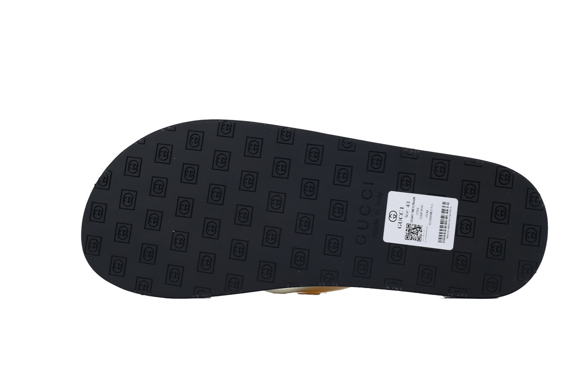 Gucci Double G Printed Black Rice Slippers 692882 JFA00 9062