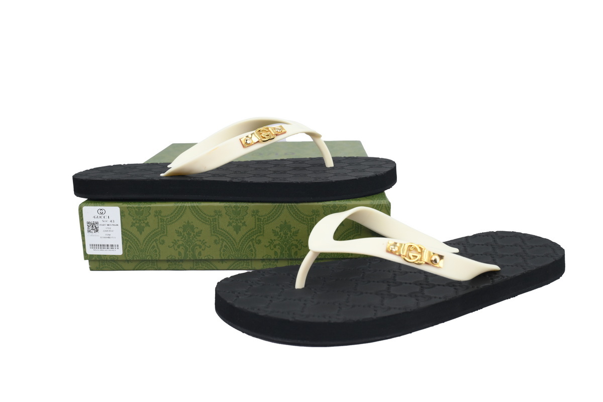 Gucci Double G Printed Black Rice Slippers 692882 JFA00 9062