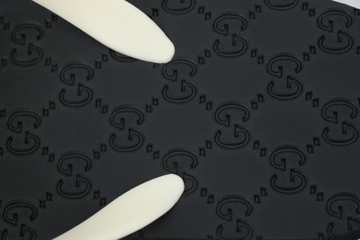 Gucci Double G Printed Black Rice Slippers 692882 JFA00 9062