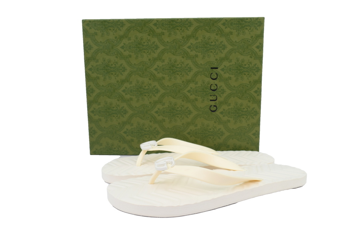 Gucci Double G Rice White Slippers 692882 JFA00 9022