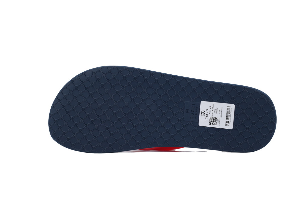 Gucci Double G Blue Red Slippers 692882 JFA00 6443