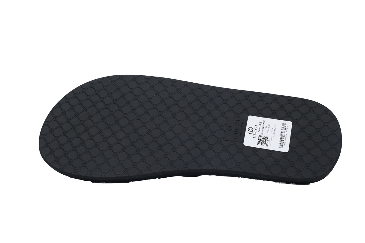 Gucci Silver Black Slippers 724733 JFA00 1000