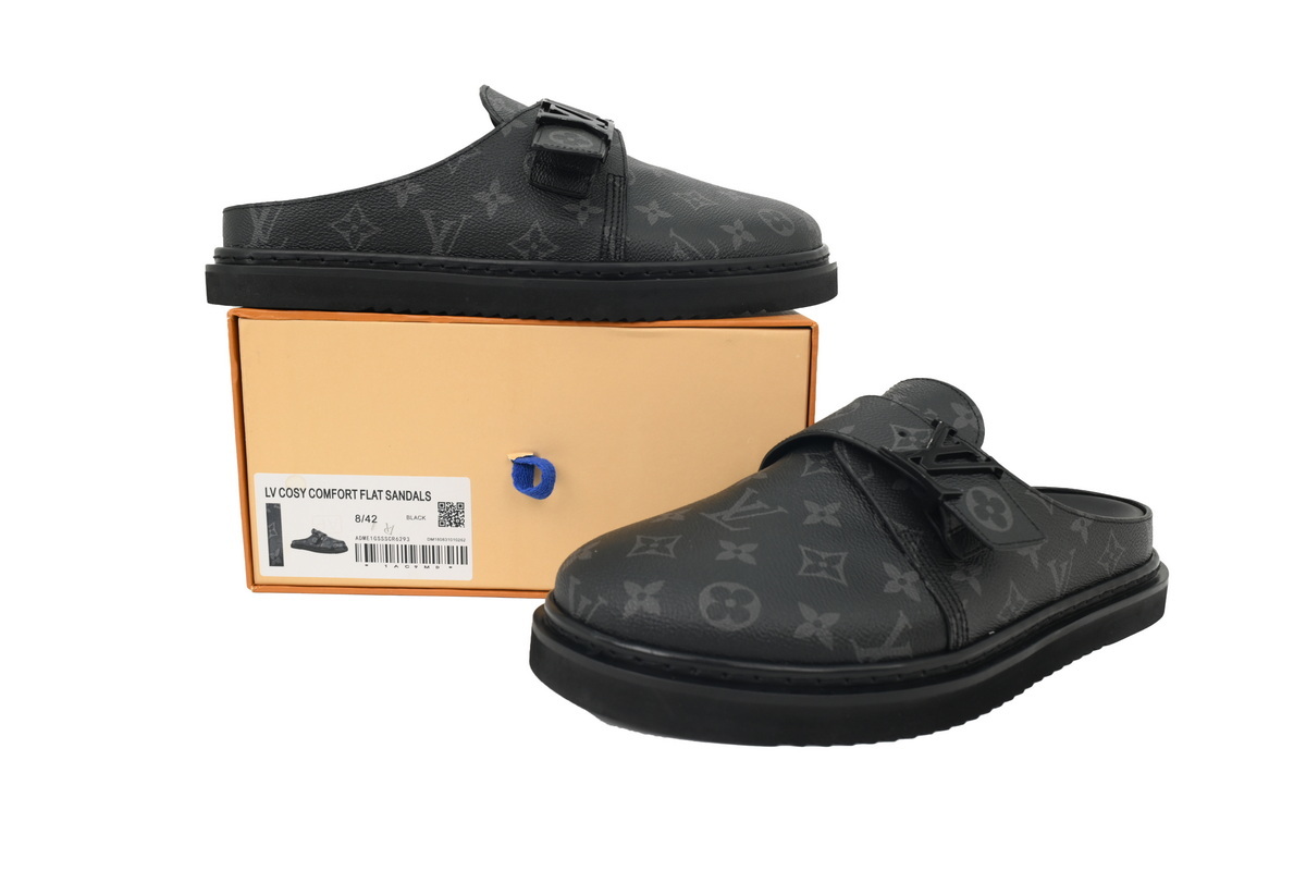 LOUIS VUITTON Easy Line Mule Monogram Eclipse Slippers 1A90RK