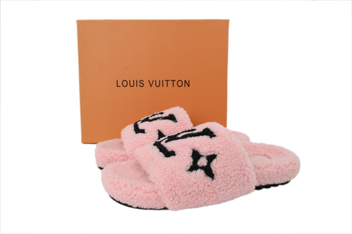 LOUIS VUITTON Bom Dia Pink Slippers 1A8ZIL