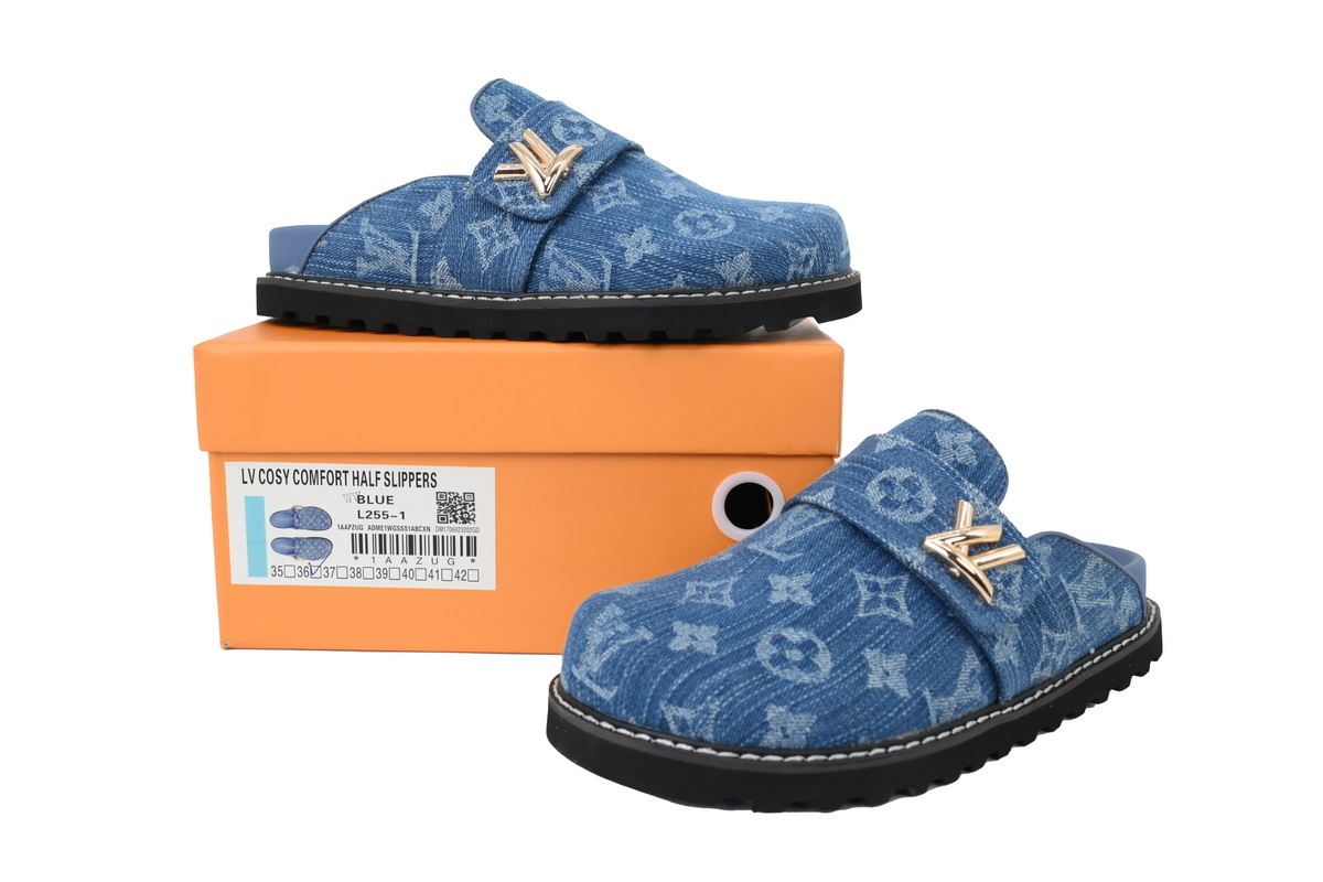 LOUIS VUITTON Cosy Comfort Blue Slippers 1AGVOS