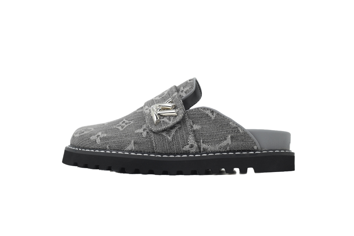 LOUIS VUITTON Cosy Comfort Grey Slippers 1AGVN8