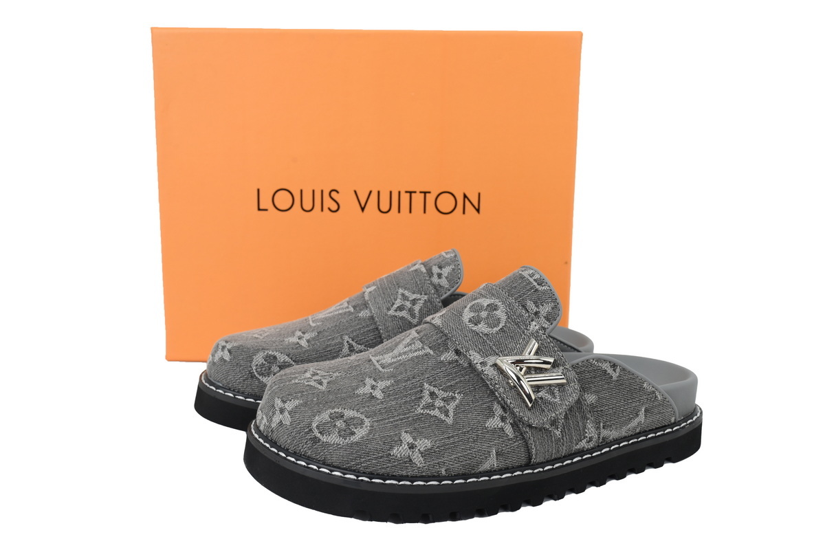 LOUIS VUITTON Cosy Comfort Grey Slippers 1AGVN8