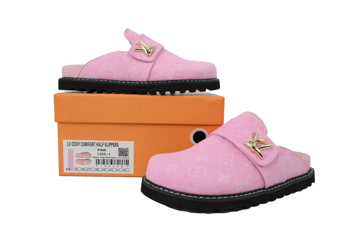 LOUIS VUITTON Cosy Comfort Pink Slippers 1AGVO2