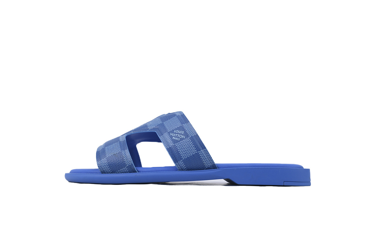 LOUIS VUITTON Oasis Blue Check Slippers 1AC5E6