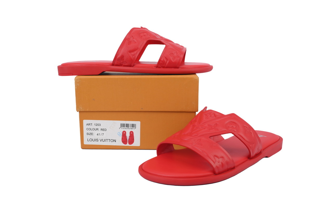 LOUIS VUITTON Oasis Red Embossing Slippers 1ACHJA