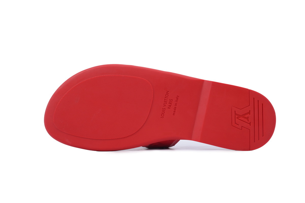 LOUIS VUITTON Oasis Red Embossing Slippers 1ACHJA