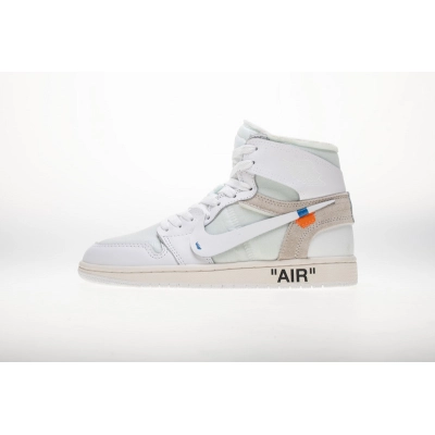FLAME God OFF-WHITE X Air Jordan 1 White AQ0818-100 01