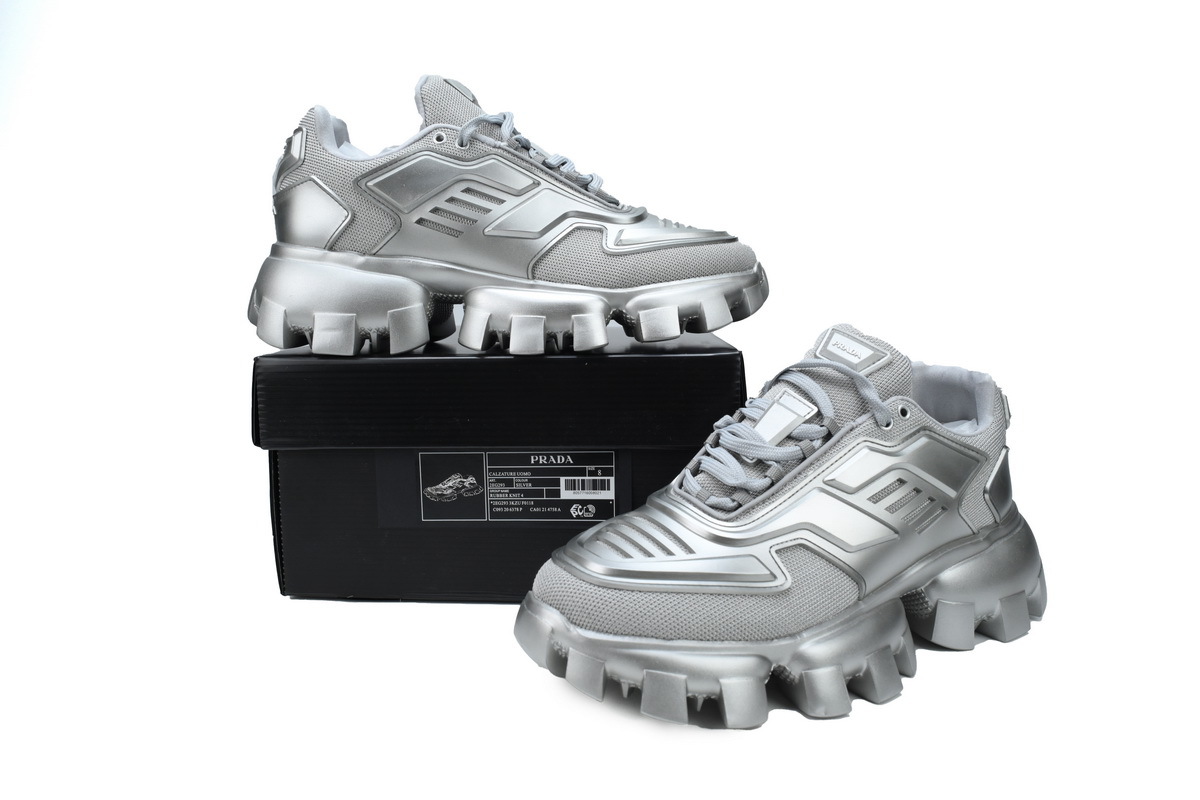 Prada Sneakers Silvery 2EG293_3KZU_F0118