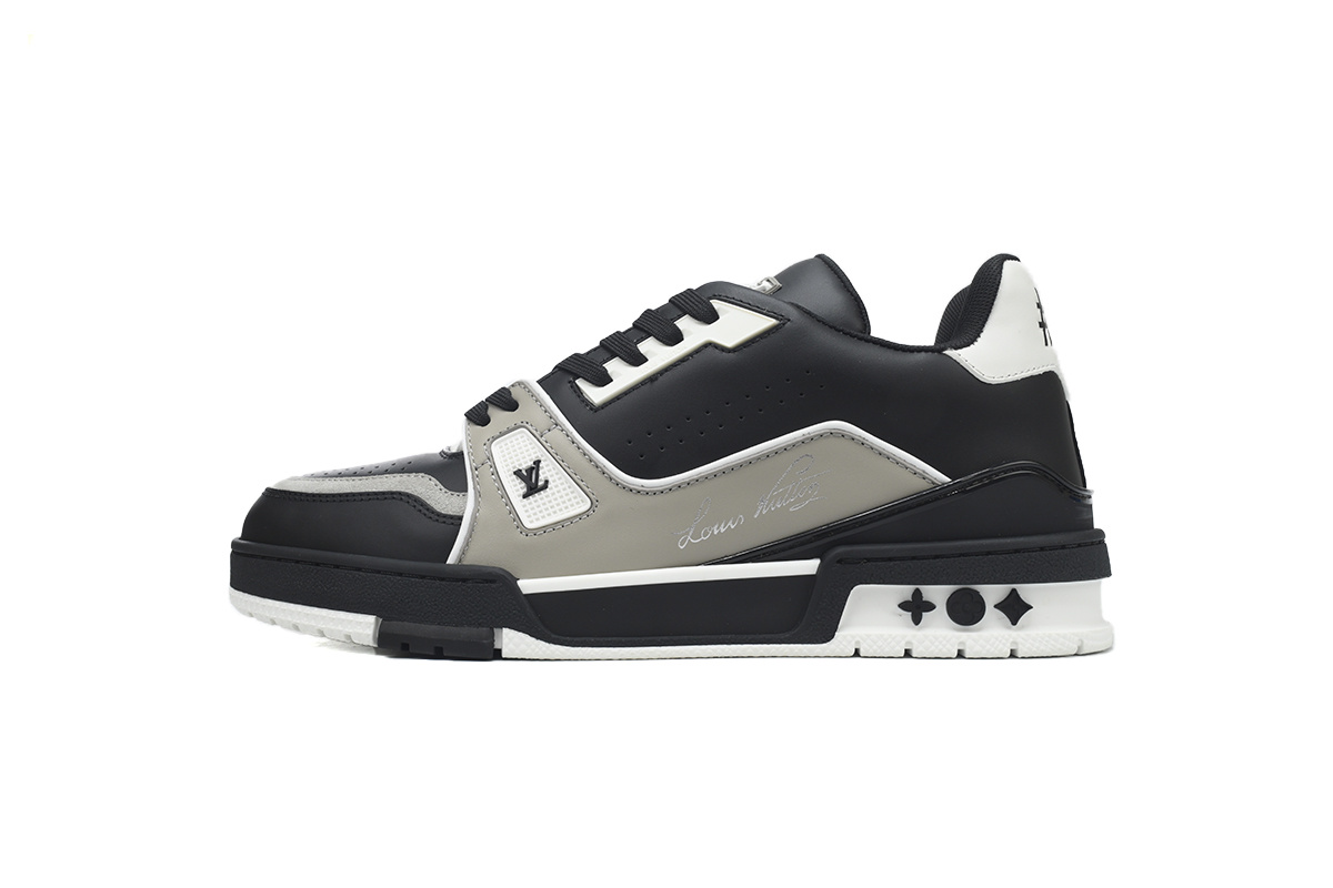 Louis Vuitton Trainer Black Gray White 54 1AAHS3