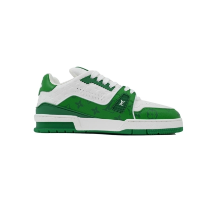 Louis Vuitton Trainer Low '#54 White Green 1AANG3  02
