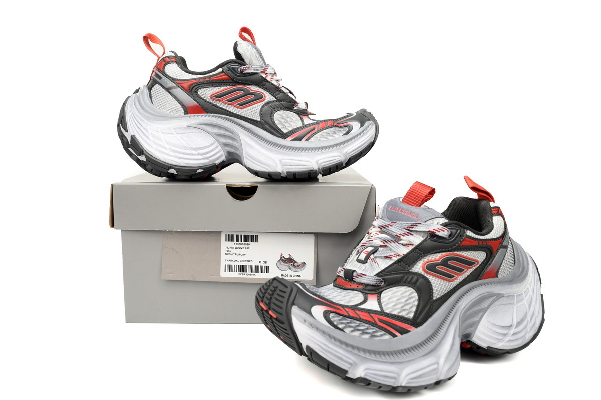 Balenciaga 10XL White Gray Black Grey Black Red 784342 W2MV2 0311