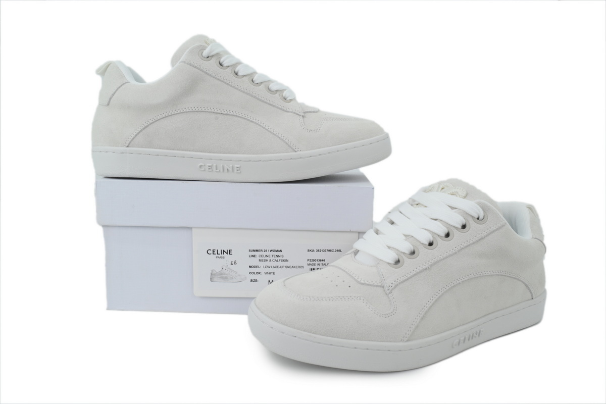 CELINE HUNTINGTON LOW LACE-UP SNEAKER White 361015089C.01OP